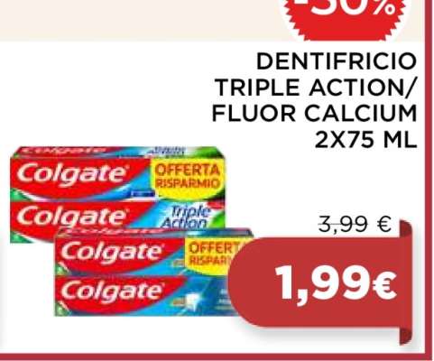 Colgate DENTIFRICIO TRIPLE ACTION/FLUOR CALCIUM 2X75 ML