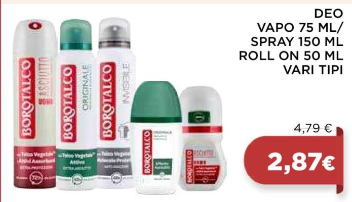 DEO VAPO 75 ML/SPRAY 150 ML ROLL ON 50 ML VARI TIPI
