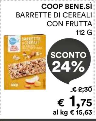 COOP BENE.SÌ BARRETTE DI CEREALI CON FRUTTA