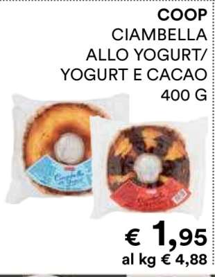 COOP CIAMBELLA ALLO YOGURT/YOGURT E CACAO 400 G