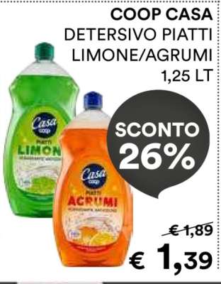 COOP CASA DETERSIVO PIATTI LIMONE/AGRUMI