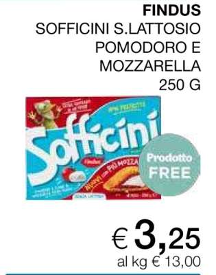 FINDUS SOFFICINI S.LATTOSIO POMODORO E MOZZARELLA 250 G