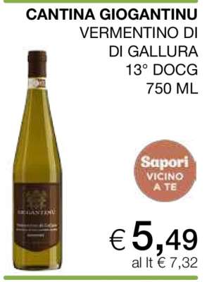CANTINA GIOGANTINU VERMENTINO DI DI GALLURA 13° DOCG 750 ML