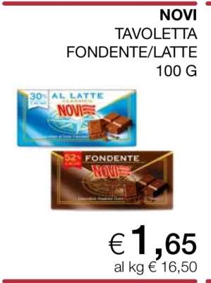 NOVI TAVOLETTA FONDENTE/LATTE