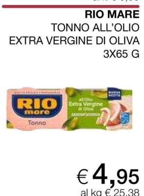 RIO MARE TONNO ALL’OLIO EXTRA VERGINE DI OLIVA 3X65 G