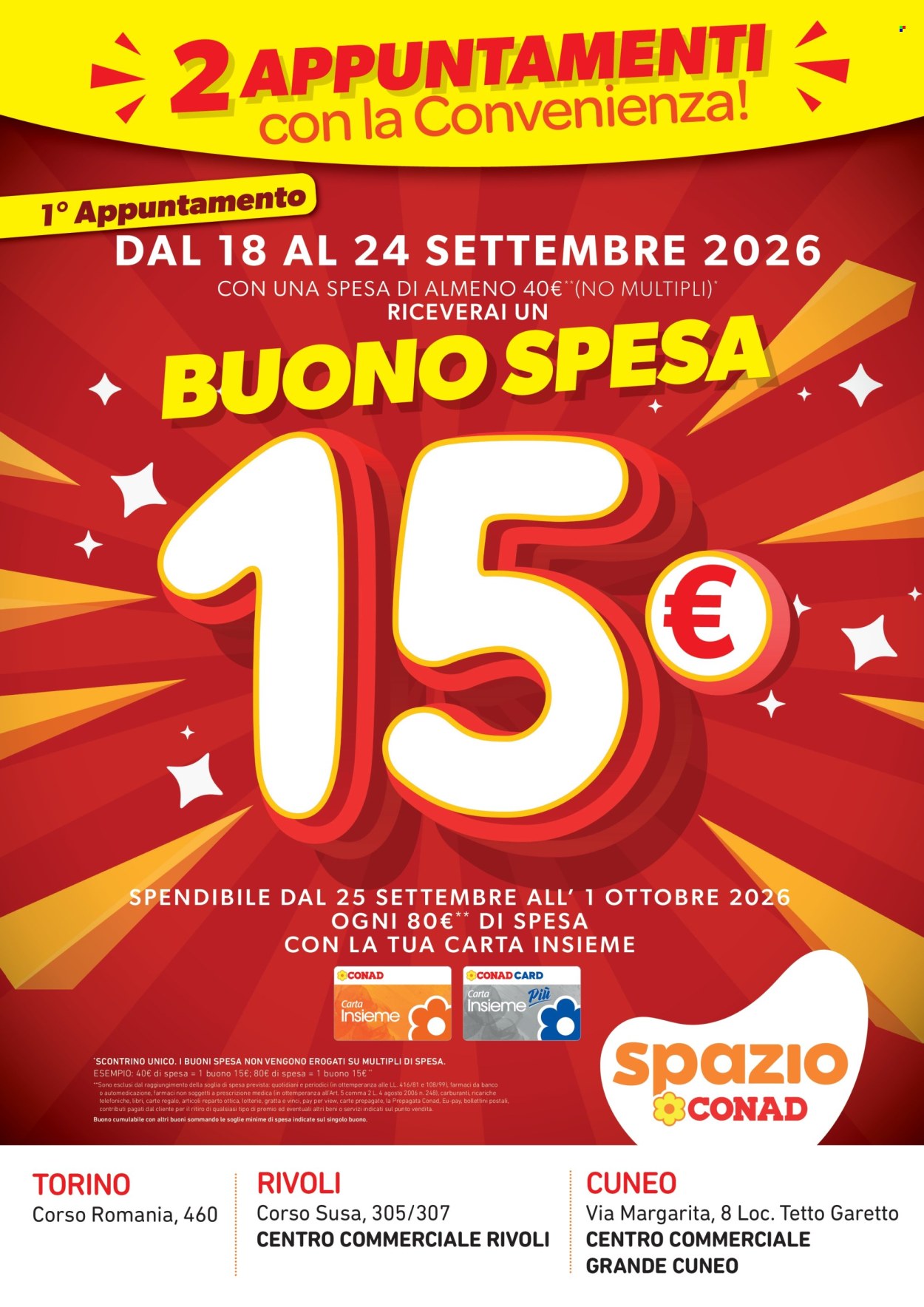 Volantino Spazio Conad - 18/9/2026 - 1/10/2026. Pagina 1