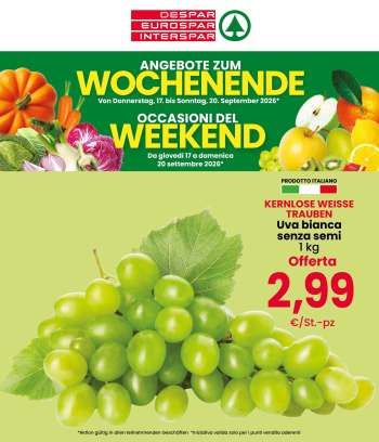 Volantino Eurospar - 17/9/2026 - 20/9/2026.