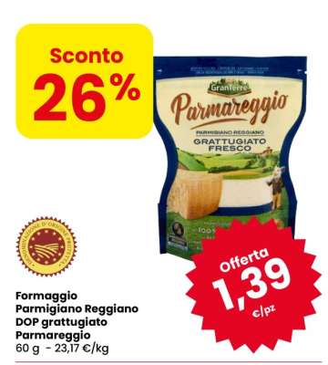 Formaggio Parmigiano Reggiano DOP grattugiato Parmareggio