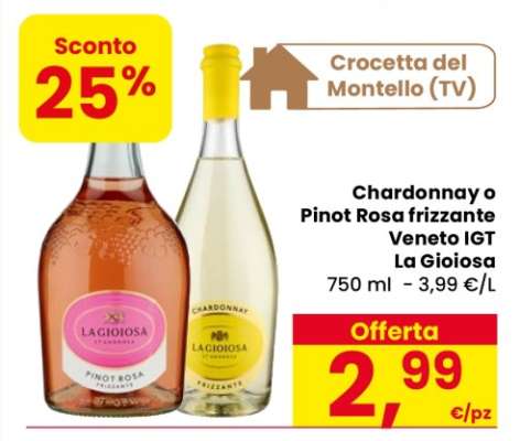 Chardonnay o Pinot Rosa frizzante