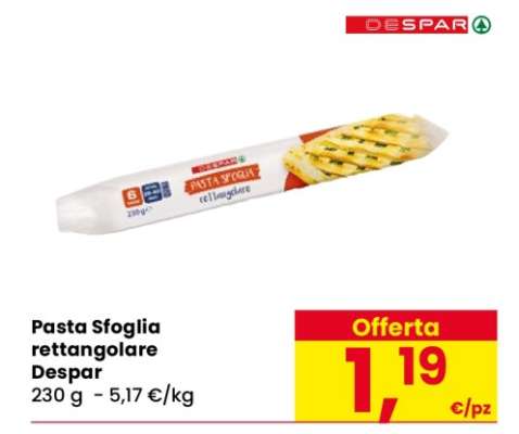 Pasta sfoglia rettangolare