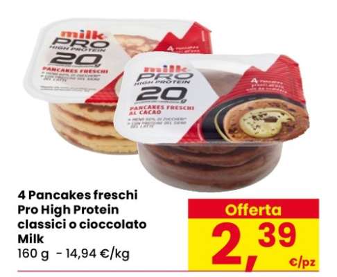 4 Pancakes freschi Pro High Protein classici o cioccolato