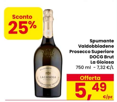 Spumante Valdobbiadene Prosecco Superiore DOCG Brut La Gioiosa