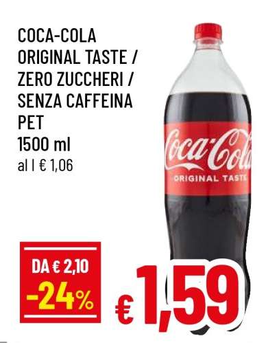 COCA-COLA ORIGINAL TASTE / ZERO ZUCCHERI / SENZA CAFFEINA PET