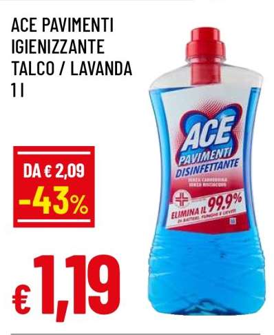 ACE PAVIMENTI IGIENIZZANTE TALCO / LAVANDA 1 L