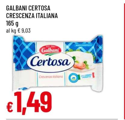 GALBANI CERTOSA CRESCENZA ITALIANA
