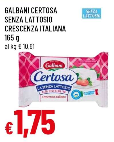 GALBANI CERTOSA SENZA LATTOSIO CRESCENZA ITALIANA