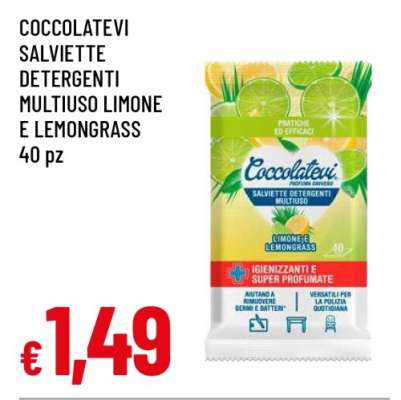 COCCOLATEVI SALVIETTE DETERGENTI MULTIUSO LIMONE E LEMONGRASS