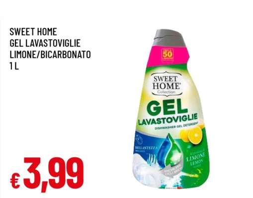 SWEET HOME GEL LAVASTOVIGLIE LIMONE/BICARBONATO 1 L