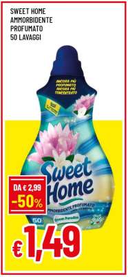 SWEET HOME AMMORBIDENTE PROFUMATO 50 LAVAGGI