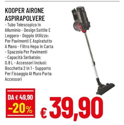KOOPER AIRONE ASPIRAPOLVERE