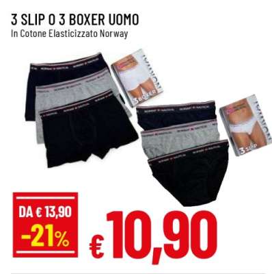 3 SLIP O 3 BOXER UOMO