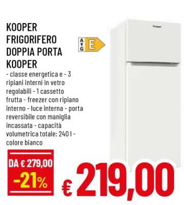 KOOPER FRIGORIFERO DOPPIA PORTA KOOPER
