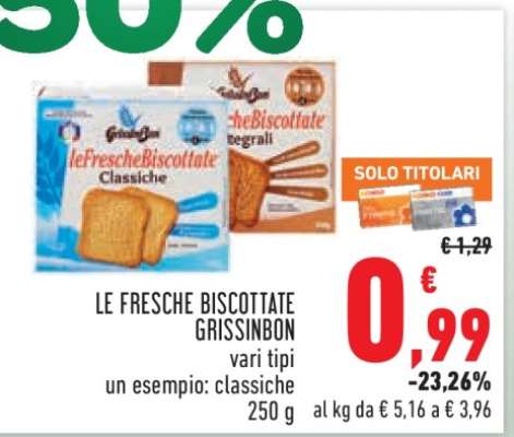 LE FRESCHE BISCOTTATE GRISSINBON