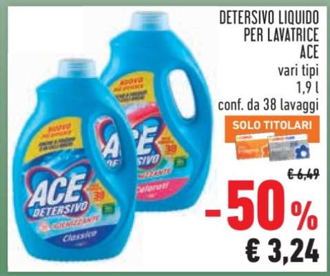 DETERSIVO LIQUIDO PER LAVATRICE ACE