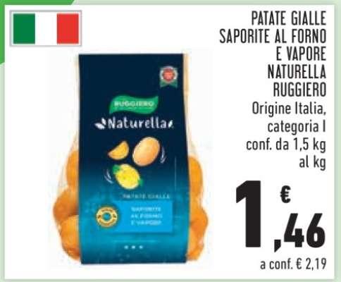PATATE GIALLE SAPORITE AL FORNO E VAPORE NATURELLA RUGGIERO
