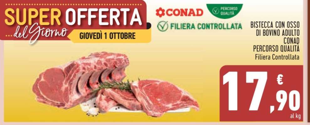 Bistecca con osso di bovino adulto