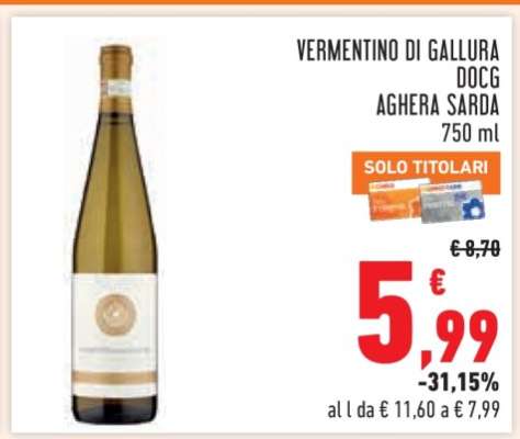 VERMENTINO DI GALLURA DOCG AGHERA SARDA 750 ml