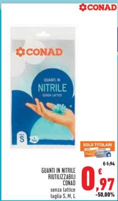 Guanti in nitrile riutilizzabili Conad