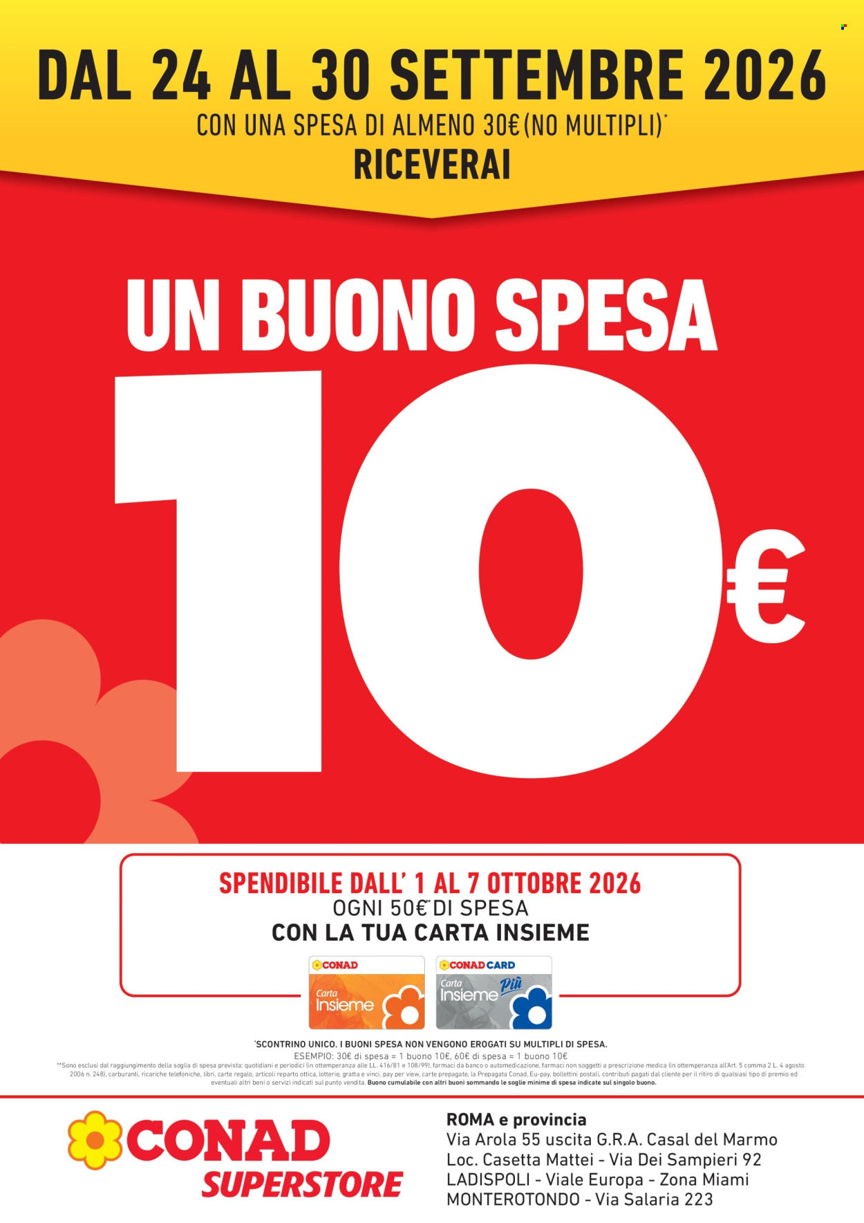 Volantino Conad - 24/9/2026 - 30/9/2026. Pagina 1