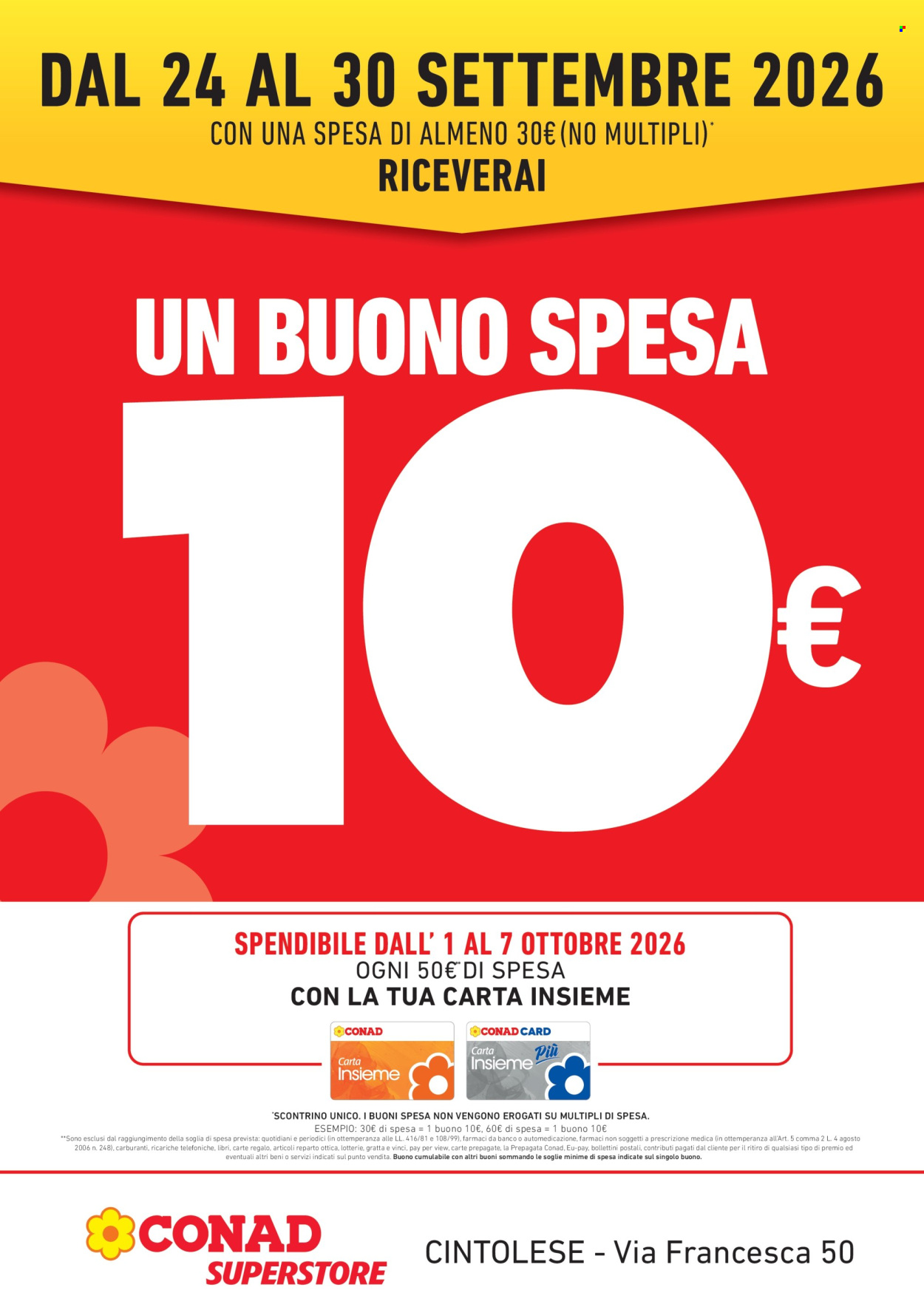 Volantino Conad Superstore - 24/9/2026 - 30/9/2026. Pagina 1