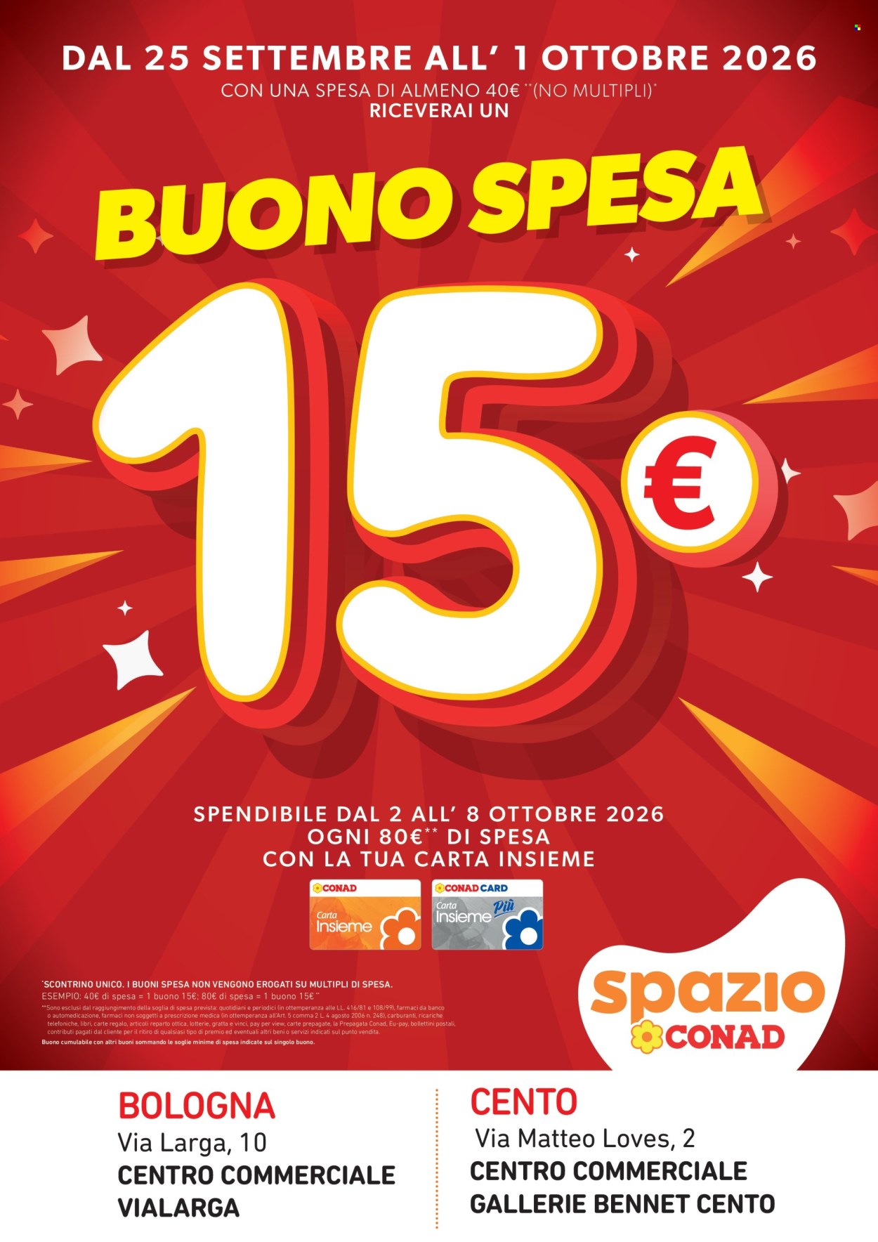 Volantino Spazio Conad - 25/9/2026 - 1/10/2026. Pagina 1