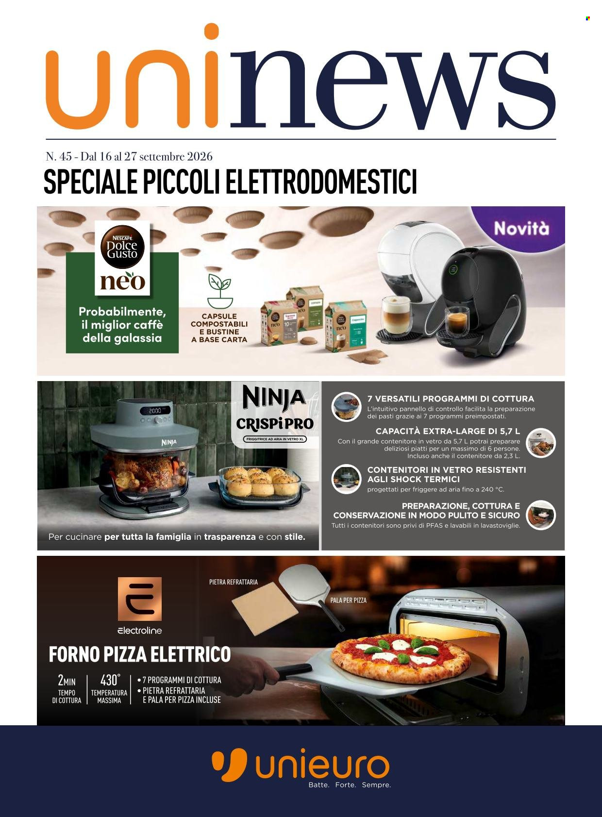 Volantino Unieuro - 16/9/2026 - 27/9/2026. Pagina 1