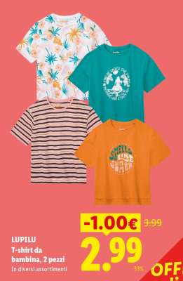 LUPILU T-shirt da bambina, 2 pezzi