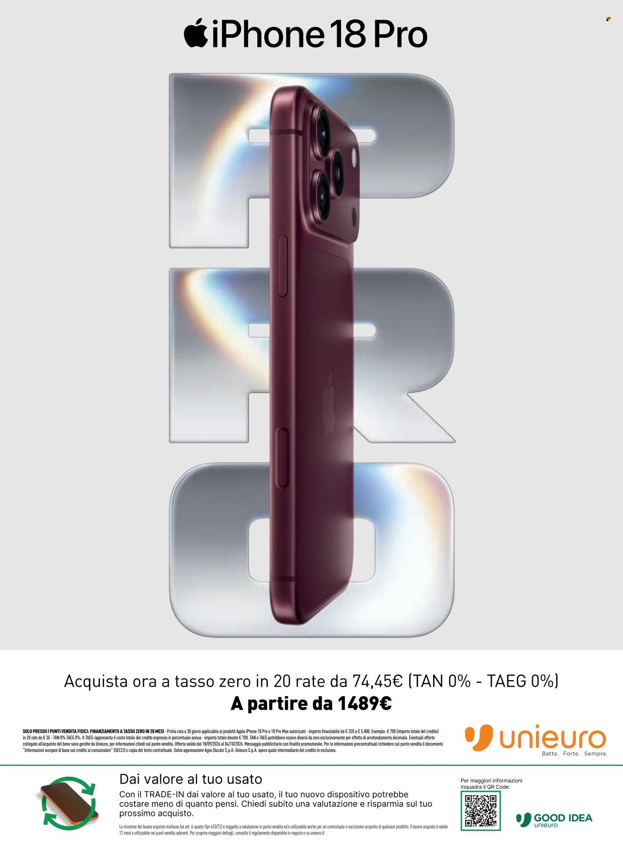 Volantino Unieuro - 18/9/2026 - 4/10/2026. Pagina 33