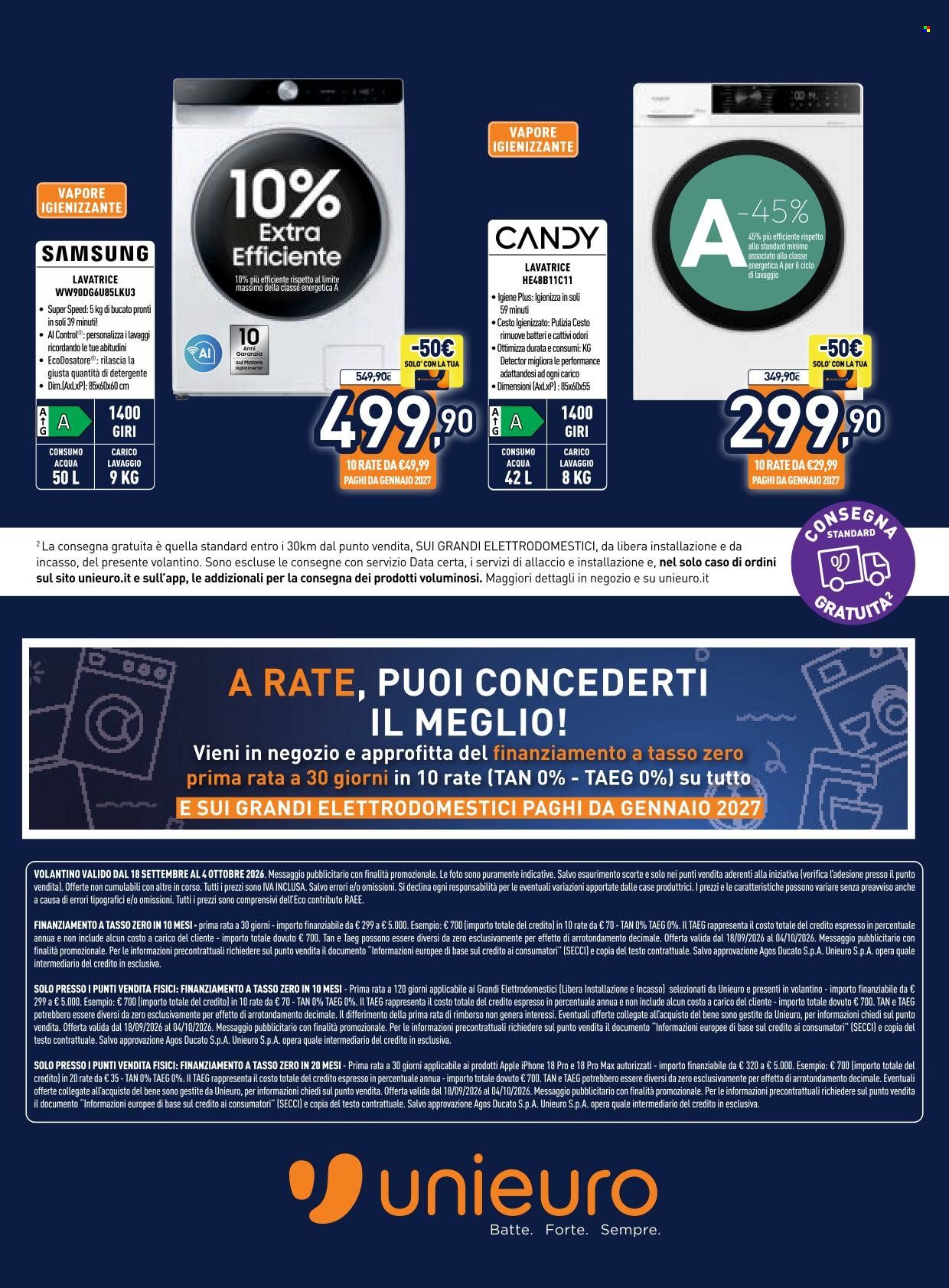 Volantino Unieuro - 18/9/2026 - 4/10/2026. Pagina 40