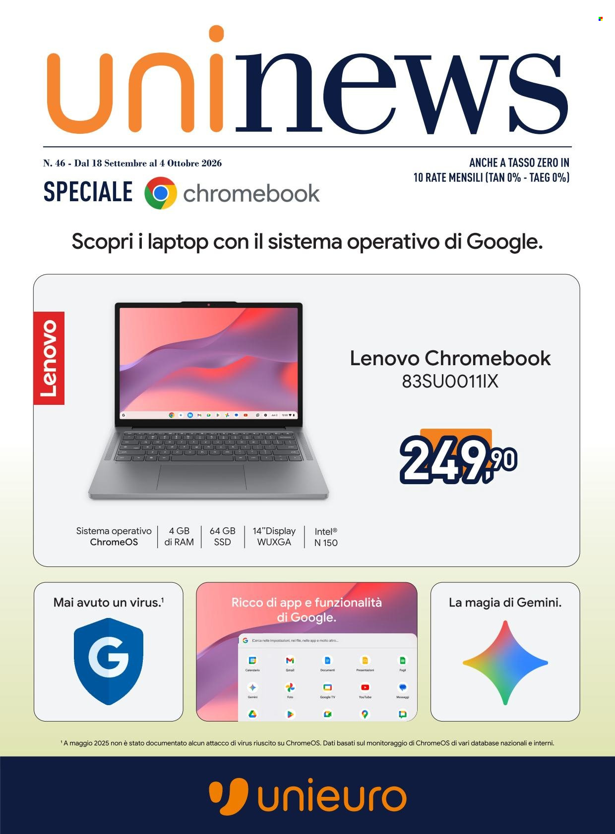 Volantino Unieuro - 18/9/2026 - 4/10/2026. Pagina 1