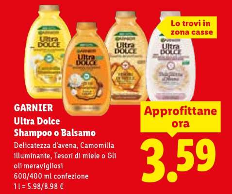 Garnier Ultra Dolce Shampoo o Balsamo