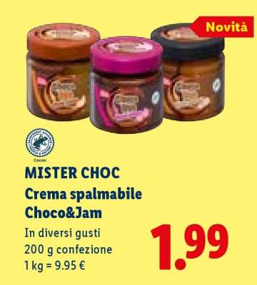 MISTER CHOC Crema spalmabile Choco&Jam