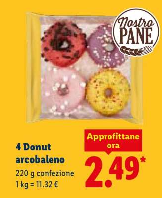 4 Donut arcobaleno