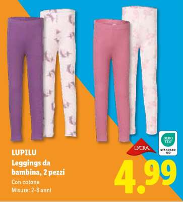 LUPILU Leggings da bambina, 2 pezzi