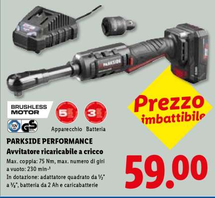 PARKSIDE PERFORMANCE Avvitatore ricaricabile a cricco