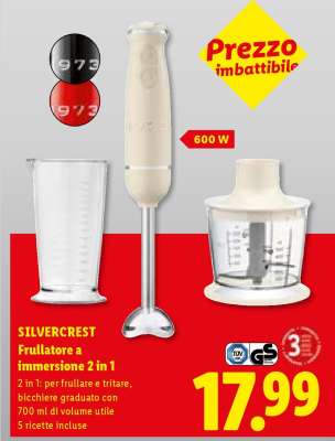 SILVERCREST Frullatore a immersione 2 in 1