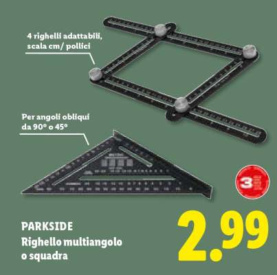 PARKSIDE Righello multiangolo o squadra