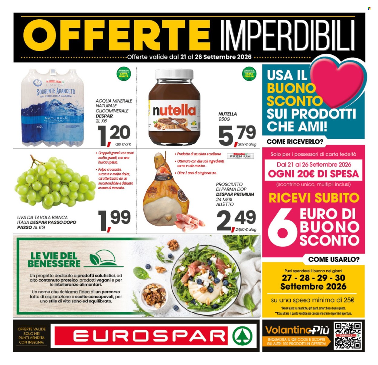 Volantino Eurospar - 21/9/2026 - 26/9/2026. Pagina 1