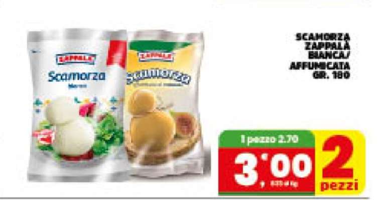 SCAMORZA ZAPPALA BIANCA/AFFUMICATA GR.180