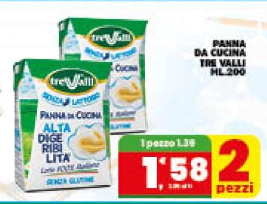 PANNA DA CUCINA TRE VALLI ML.200